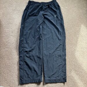 Y2K Nike Track Pants Men's Extra Large Black Baggy Wide Leg Loose Fit